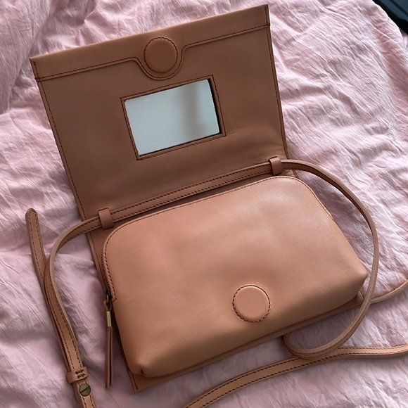 New Madewell Morgan Beige Leather Crossbody Bag - Picture 2 of 9